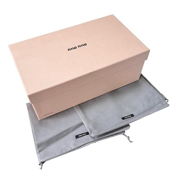 Vintage Miu Miu Sandals Sz.10 Pink Blush Crystal Embellished Bow Flats Designer - Picture 10 of 11